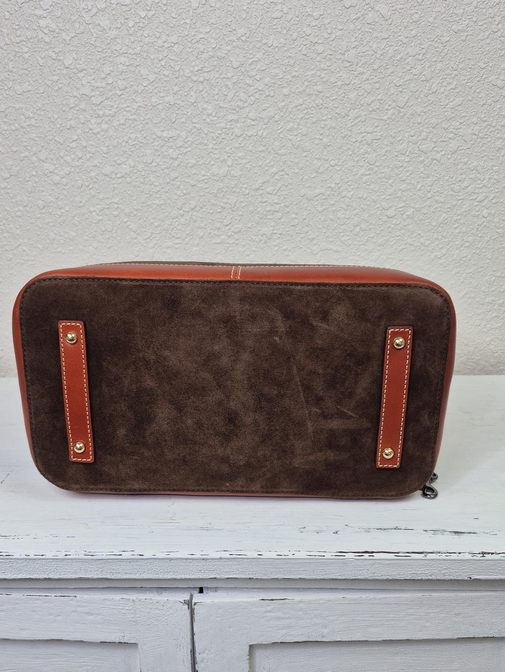 Dooney & Bourke Brown Suede Satchel with Tan Leather Trim Nwt Perry Satchel - Picture 11 of 16